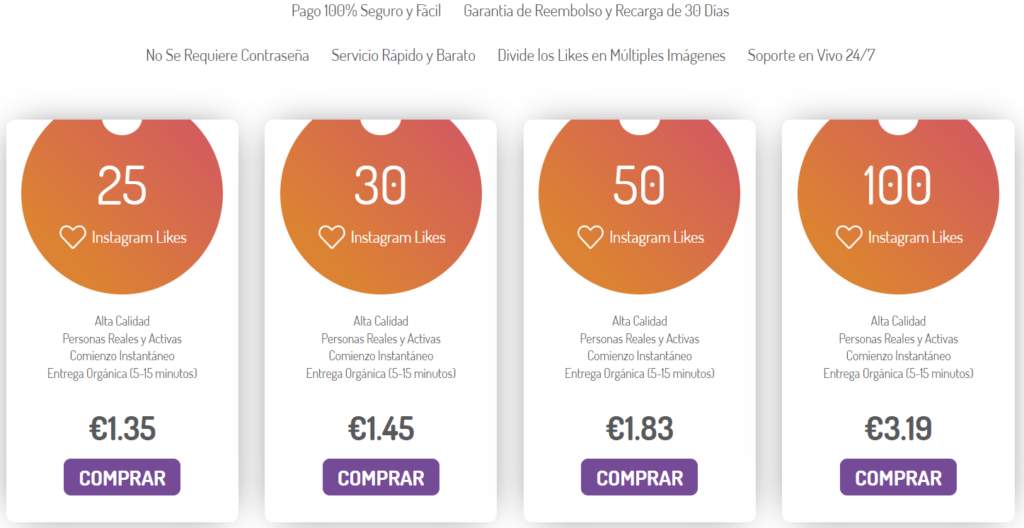 Precios para seguidores de Instagram - BuyTopLikes