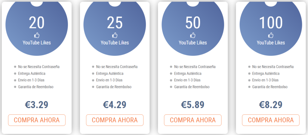 Precios de likes de vídeos de YouTube - VideosGrow